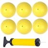 Nukinp Mini pallavolo 6 pezzi da 3, 5 pollici in PVC di colore giallo mini palline da pallavolo con gonfiatore per spiaggia, piscina, parco giochi