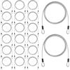 Jnchdghwa Per U Lock Padlock Compatibile 20 Pack Cavi di Sicurezza, di Sicurezza in Acciaio 4,9ft X 3mm con Doppi Anelli per Bagagli e Uso Esterno