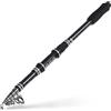 Tidgel Canna da pesca telescopica in carbonio, palo portatile per acqua salata con guide in acciaio, design compatto da viaggio per pesca in mare, 1,8 m - 3 m, facile e veloce da usare (270)