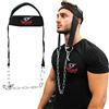 ARMAGEDDON SPORTS Allenamento Collo, Neck Trainer Builder Strap Harness, Bodybuilding, Box & Fitness Attrezzo Esercizi, Regolabile Cinghia di Testa per il Collo con Pesi - Supporto Allenamento con Catena d'Acciaio