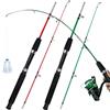 MoSundi FRP Canna da pesca 1 m leggera e portatile telescopica palo 2 mm diametro punta da viaggio all'aperto campeggio acqua dolce pesca in acqua salata verde