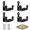 mongtsamz Supporto per Cintura da Campionato, 4 Pezzi Supporto da Parete per Cintura 6,5 x 5,3 x 3 cm Metallo Cintura da Wrestling da Appendere Alla Parete con Viti per Lottatori Adulti e Bambini, Nero