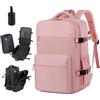 NUXMAW Easy Vac Pack Zaino Airpack da 60 litri con pompa, borsa a compressione impermeabile, spazio vuoto espandibile per viaggi d'affari escursionismo, Rosa, With air pump, moderno