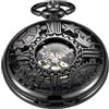Tiong Orologio da tasca meccanico a forma di cranio con corona cava nera vintage, orologio da tasca da uomo antico a carica automatica…