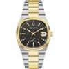 Bulova Super Seville 98B458 - Orologio da polso in acciaio inox bicolore con quadrante nero, 37,5 mm