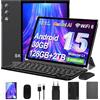 SKYEGG Tablet 10 Pollici Android 15 con Gemini AI, 30GB RAM 128GB ROM+2TB Esp., Octa-Core, WiFi 6 BT 5.0, Widevine L1, Batteria 8000mAh, Fotocamera 8/5 MP, Tastiera Mouse Custodia, Corpo in Metallo - Nero