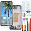 H&LYCYJ Display originale per Samsung Galaxy A35 5G OLED A356E A356E/DS A356B - Kit di ricambio per schermo LCD (nero con cornice, supporto impronte digitali