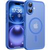 TOCOL Cover Magnetica per iPhone 16 Plus 6,7 Pollic, Compatibile con MagSafe, Protezione Fotocamera Integrata, Custodia Antiurto Traslucida Opaca, Blu Oltremare