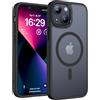 TOCOL Cover Magnetica per iPhone 13 Mini 5,4 Pollic, Compatibile con MagSafe, Custodia Antiurto Traslucida Opaca, Nero