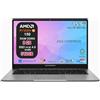 ASUS ExpertBook P1 Notebook 15,6" Full HD Antiriflesso AMD Ryzen 5 150 6 Core fino a 4,55GHz RAM 8GB DDR5 512GB SSD PCIe 4.0 WiFi 6 Bluetooth 5.4 Lettore Impronte Windows 11 Home 2 Anni Garanzia