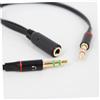 BESTonZON Cavo Adattatore Audio 3,5mm Funzione Microfono in Filo Elastico Tpe Nero per Cuffie e Telefoni, per Laptop e Sostituzione Cuffie Computer