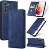 Phoona Cover per Samsung Galaxy S21 5G con 1 Vetro Temperato, Custodia Portafoglio Pelle PU Alta Qualità [Blocco Rfid][Antiurto][Magnetica][Porta Carte][Funzione Supporto] Libro Case Blu