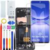 HLYGZX Display Schermo per Samsung S21 Ultra 5G G998B OLED Nero con Cornice | con Impronte Digitali,con kit di riparazione，OLED，HD+ Display，Sostituire lo schermo,schermo Curvo,per Modello:G998B/DS G998U