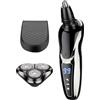 Generic Rasoi elettrici da uomo, 600 mAh, 3 in 1, rasoio elettrico, rasoio portatile, tagliabarba pop-up, lavabile, da viaggio, rasoio da barba, testina magnetica, rasoio per capelli senza fili, per