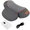 GALAKSIOZ TheraPillow - Cuscino massaggiante per il collo 3 in 1 con calore e trazione delicata, supporto rilassante per collo e spalle con massaggio vibrante, design wireless e ricarica USB-C, grigio