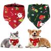 GNALIA Bandana Cane Natalizie 2 Pezzi, Set Festivo Per Cani Taglia L, Colori Rosso E Verde, Dimensioni 62X43 Cm