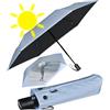 iX-brella Mini ombrello solare con accensione automatica con protezione UV e calore, Ice-black - protezione UV e calore, 92 cm, Ombrello tascabile automatico