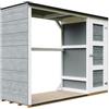 TIMBELA Legnaia da esterno - 75 x 217 x H159 cm - Legnaia moderna con deposito laterale per attrezzi 1,09 m² + 0.53 m² - Casetta per attrezzi e legna - TIMBELA M981 - CAVERN STEEL