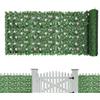 Generico Schermatura Per Siepi Artificiali Con eder-a - Siepe Artificiale Con eder-a, Rotolo Di Piante Artificiali, Traliccio Di Eder-a Resistente Ai Raggi UV, Pannello Per Recinzione Da Giardino E Esterni
