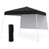 COSTWAY Gazebo Pop-up da Esterno 3 x 3 m, Gezebo Pieghevole con 1 Parete Laterale, Zaino Portatile e 4 Picchetti, Tendone Impermeabile e Resistente per Campeggio e Feste (Nero)