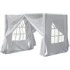 LEMROE Pannelli laterali per gazebo, 3 x 3 m, impermeabili, 210 D, di ricambio, con cerniere e finestre trasparenti, per gazebo da giardino (bianco, 3 x 3 m)