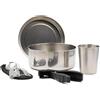 Laken Batería acero inox. 17 cm. con funda, juego de cubiertos, vaso acero y mango