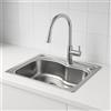 Melanstar Lavello in acciaio inox, 1 vasca con sifone e foro per rubinetto (43 * 58cm)