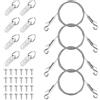 Goktvai 36pz Kit di Fili per Appendere Quadri Resistenti, 4pz Fili Regolabili con Ganci 8pz Anelli a D e 24pz Viti per Quadri su Tela Specchi Cornici Arte Murale Capacità 23kg
