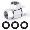 Elegrip Adattatore per Deviatore Dell'acqua, 3 Voies T Raccordi per Tubo Flessibile G1/2 per Valvola Angolare, Bracci Doccia, Spruzzatore per Bidet, Raccordi per Tubi Flessibili