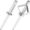JIANDAXIN Rivetti ciechi in alluminio ad espansione tripla - Assortimento di rivetti bulbo per plastica o materiali morbidi (argento, Ø4,8 x 16 mm - 50 pezzi)