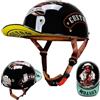 GAOFZHAO Casco da moto vintage con berretto da baseball, retrò con visiera estesa e certificazione ECE, moto jet da uomo e da donna for cruiser, ciclomotori, scooter(K,M-57-58CM)