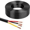 BEIJISTAR Cavo rotondo per auto, 10 m, 4 x 0,75 mm², 12 V, 24 V, 4 fili, cavo flessibile per rimorchi, roulotte, camion, camper