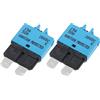A ABSOPRO Fusibile A Lama Blu Per Auto Per Interruttori Automatici Da 15A | Metallo, Plastica, 28V DC, Temperatura Da -40°C A 85°C, Dimensioni 36X21X6mm, Larghezza Lame 6.4mm, Tipo Resettabile Manuale