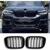 Hengjiayao G01 G02 Griglia per radiatore nera per BMW X3 G01 2018-2021 X4 G02 2019-2021 Grill Nero Sport Gloss Doppio Rene (For G01 G02 2018-2021)