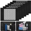 AOOWU 6 Pezzi Rete Portaoggetti Tasca Oganizer, 30 x 25 CM Universale Storage Mesh Net, Auto Selbstklebend Tasca Telo Protettivo Mesh Net per Universale per SUV, Truck di Auto, Facile installazione