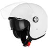 Favoto Casco Moto Jet Aperto - Casco Scooter con Doppia Visiera Parasole 3/4 per Adulti Uomo e Donna Traspirante Omologato ECE 22.06 M (57-58cm) Bianco