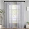Woaboy Tende per Interni Finestre Voile Trasparenti con Fettuccia Tende a Panello Morbidi Moderne per Camera da Letto Soggiorno Bambini 2 Pezzi 140x225cm Grigio