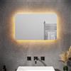 ELEGANT Specchio da Bagno a LED da Muro 80 x 50cm, Specchio Parete con Interruttore Touch e Anti Appannamento, Specchio da Parete Moderno Impermeabile IP44