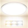Tyreses Plafoniera LED Soffitto, 32W 3200LM Lampada da Soffitto Ultrasottile, 3000K/4000K/6500K, moderna IP44 Impermeabile Lampada per Soggiorno, Bagno,Camera da Letto,Cucina,Ø40CM