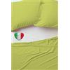 Generico Lenzuolo Sopra Teso Senza angoli o federe 100% Cotone Tinta Unita 6 Misure Made in Italy (Francese 200x300, Verde Acido)
