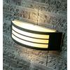 CGC Lighting Lampada da parete in acciaio inox curvo per esterni, richiede 1 lampadina E27 standard a vite IP54 per interni ed esterni, giardino, veranda, porticato (Nero)