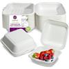 GoBeTree 50 Box Hamburger in Canna da Zucchero 15 cm con Coperchio. Contenitori da Asporto Monouso per Hamburger e Dolci, Adatti Microonde e Frigorifero, Resistenti al Grasso