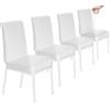 HOZKUY Set di 4 coprisedie elasticizzati in ecopelle con schienale alto, impermeabili, lavabili, universali, per sala da pranzo, cucina, hotel, ristorante, casa, matrimoni, colore: bianco