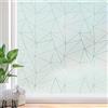Beautysaid Pellicola per finestre in vetro, smerigliata con motivo triangolare, anti-UV, statica, senza colla, per casa, bagno, camera da letto, ufficio, 44,5 x 300 cm