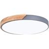 WEB world electronic business Plafoniera LED rotonda da soffitto effetto legno e grigio - 40 cm 24W 3CCT