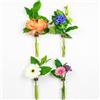 TWILG - Provette per fiori con pelle color cognac e magnete da parete, set da 4 pezzi, vasi per fiori, provette con supporto, provette da parete, vaso magnetico