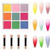 MOEPAK Palette di pigmenti per unghie, set di polvere per unghie, in polvere, per nail art, manicure, accessori fai da te, 9 colori (C)