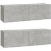 Generico Mobili TV da Parete 2 pz Grigio Cemento 100x30x30 cm in Legno,Mobili,Mobili TV-804548