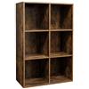 VASAGLE CUSTOS Collezione - Libreria a 6 Cubi, Scaffale Espositore per Decorazioni, Souvenir, Piante, per Studio, Ufficio, Soggiorno, 30 x 65,5 x 97,5 cm, Marrone Vintage LBC203BXV1