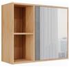 Vicco Mobile a specchio per il bagno Lucie, Bambù, 54 x 44.5 cm con specchio, adatto per la conservazione salvaspazio di accessori da bagno